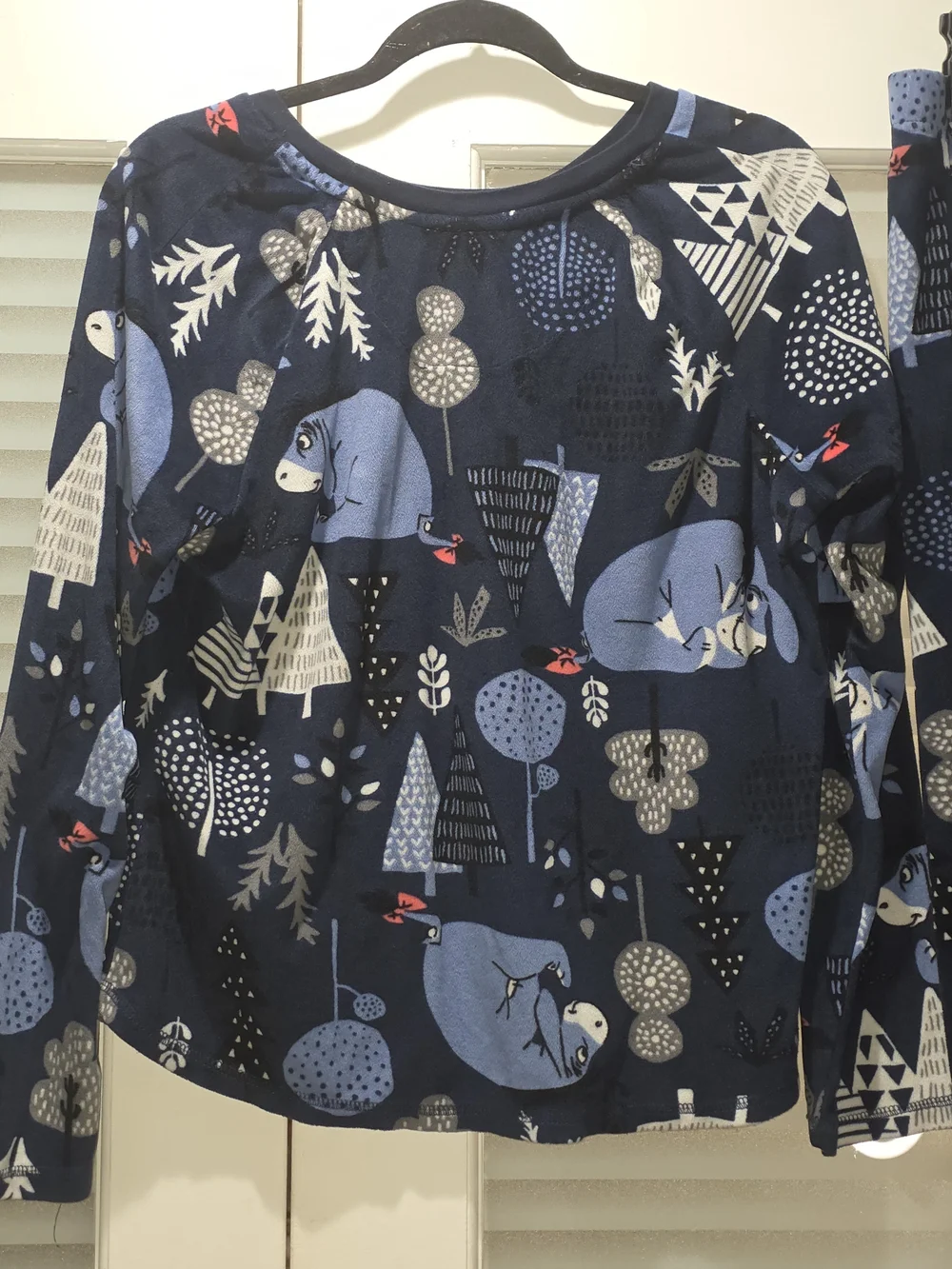 Disney Winnie the Pooh Eeyore navy blue pajama set features a whimsical characte - Picture 2 of 4